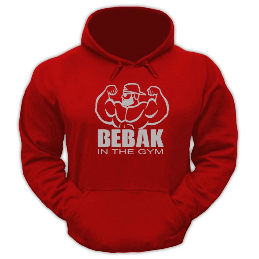 Bebak Old School Mens  Poly/Cotton Hoodie  Red