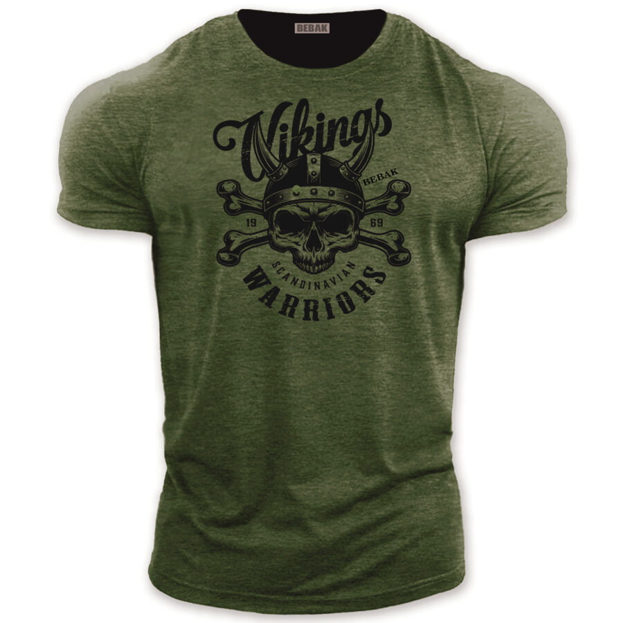 Viking Warrior Poly/Cotton T shirt Military Green