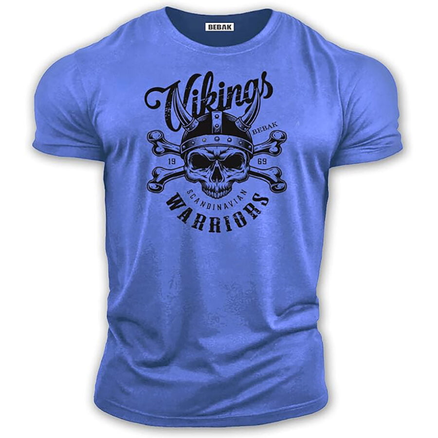 Viking Warrior Poly/Cotton T shirt Atlantic Blue