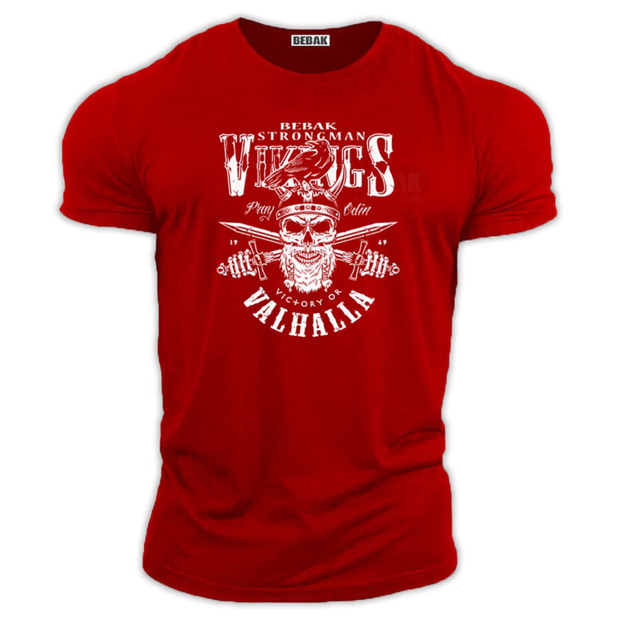 Viking Strongman T shirt Red