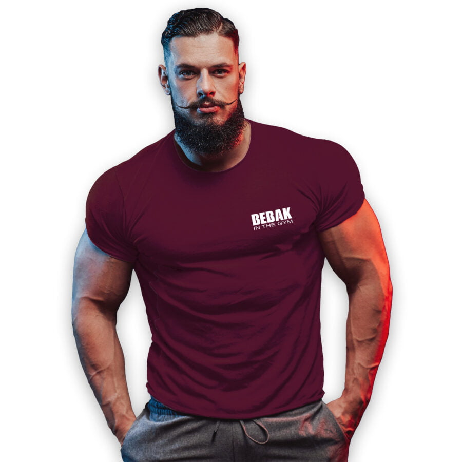 Bebak Original Gym T shirt Para Maroon - Image 2